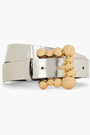 Sandro Metallic textured-leather belt - Metallic - 1