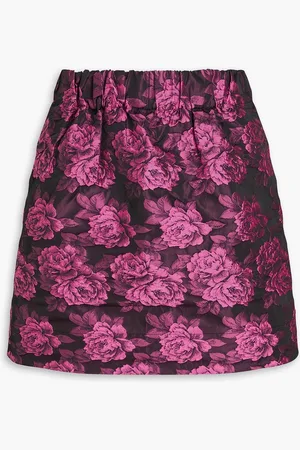 Ganni Floral-jacquard mini skirt - - DE 38