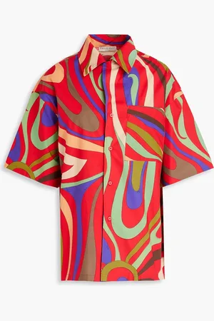 Puccini Printed cotton-poplin shirt - - S