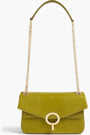 Sandro Lizard-effect leather shoulder bag - Green - OneSize