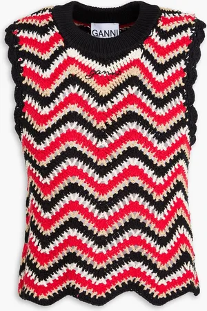 Ganni Crochet-knit cotton vest - - L