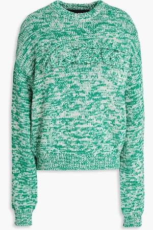 ROTATE Mélange cotton-blend sweater - Green - DE 34
