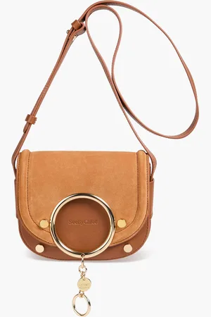 See by Chloé Hana suede and pebbled-leather cross-body bag - Brown - OneSize