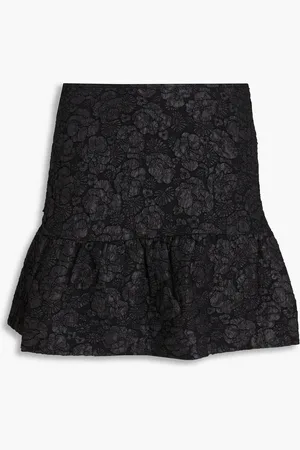 Ganni Ruffled cloqué mini skirt - - DE 42