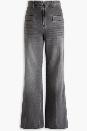 Sandro High-rise wide-leg jeans - Gray - FR 34