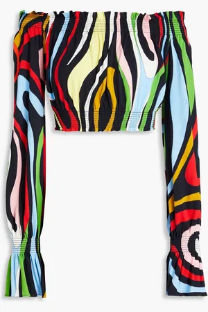 Puccini Cropped off-the-shoulder printed jersey top - - S