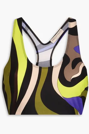Puccini Printed stretch-jersey sports bra - - S