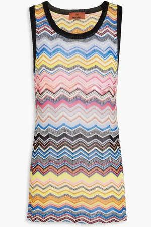 Missoni Sequin-embellished metallic crochet-knit tank - - IT 42