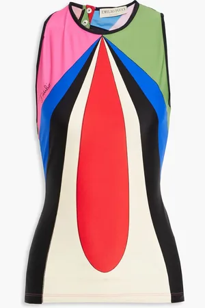 Puccini Open-back printed stretch-jersey top - - L