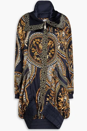 Camilla Embellished printed silk-satin jacket - Blue - M