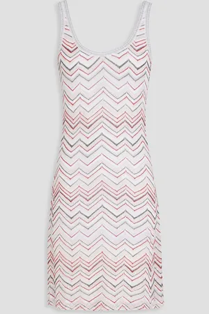 Missoni Sequin-embellished metallic crochet-knit mini dress - - IT 48