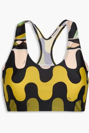 Puccini Printed stretch-jersey sports bra - - XL