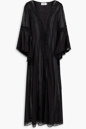 CHARO RUIZ IBIZA Zia lace-up cotton-blend voile kaftan - - M