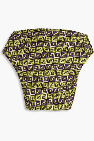 Puccini Cropped printed cotton-poplin top - - IT 40