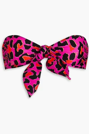 Puccini Knotted leopard-print bandeau bikini top - Pink - XS