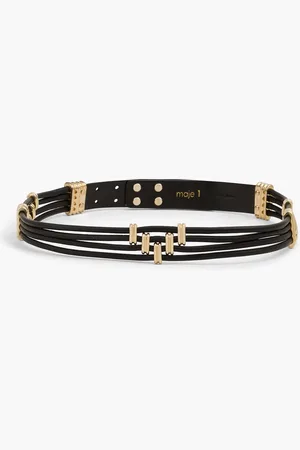 Maje Embellished leather belt - - 1
