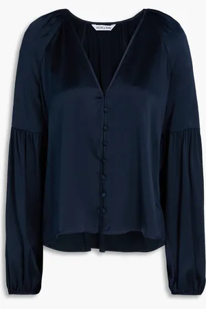 VERONICA BEARD Valentin silk-blend satin blouse - Blue - US 2