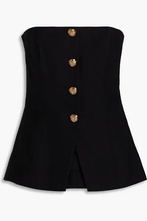 VERONICA BEARD Forman strapless cotton-blend bustier top - - US 14