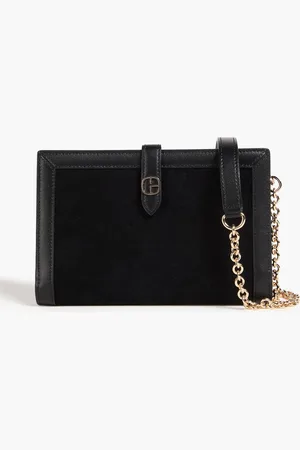 Claudie Pierlot Leather-trimmed suede clutch - - OneSize