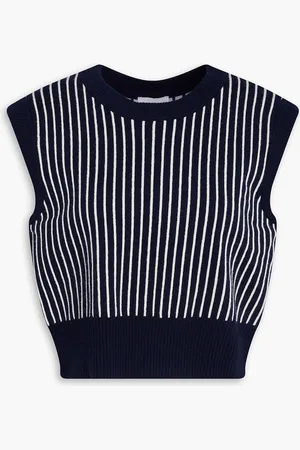 Claudie Pierlot Striped jacquard-knit vest - Blue - L