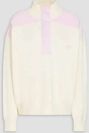 Claudie Pierlot Two-tone knitted half-zip sweater - White - L