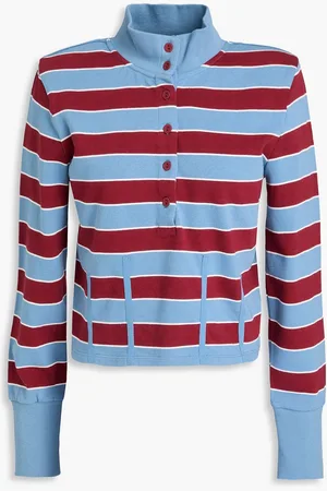 VERONICA BEARD Shervin striped cotton-jersey top - Blue - XS