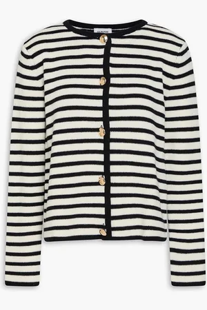 Claudie Pierlot Milou striped wool-blend cardigan - Blue - 1