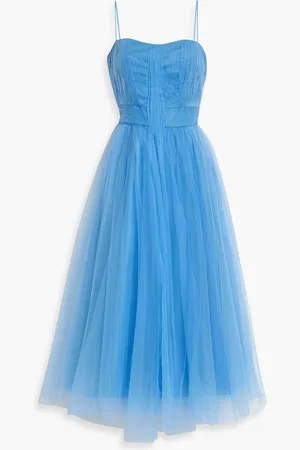 ZAC Zac Posen Gathered tulle midi dress - Blue - US 10