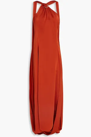 Halston Heritage Genevieve draped satin gown - Brown - US 0