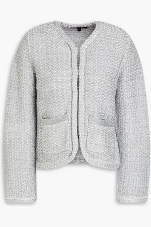 Maje Metallic knitted cardigan - Gray - 1