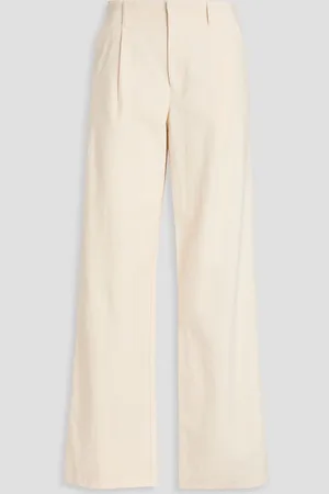 Loulou Studio Jiva pleated cotton-blend twill straight-leg pants - White - XL