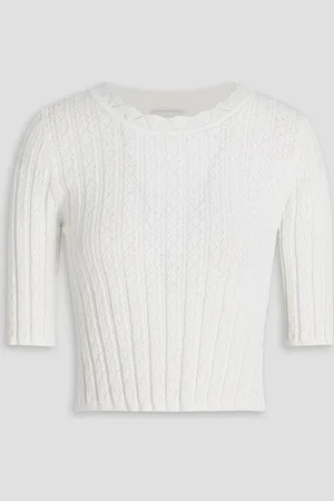 Loulou Studio Culli cropped pointelle-knit top - White - M
