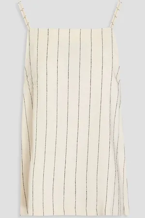 Loulou Studio Esos striped twill top - White - XL