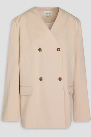 Loulou Studio Icha double-breasted cotton and linen-blend twill blazer - White - L
