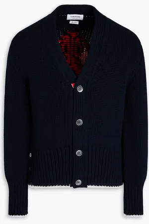 Thom Browne Intarsia cashmere cardigan - Blue - 2