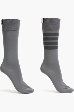Thom Browne Striped cotton-blend socks - - ONESIZE