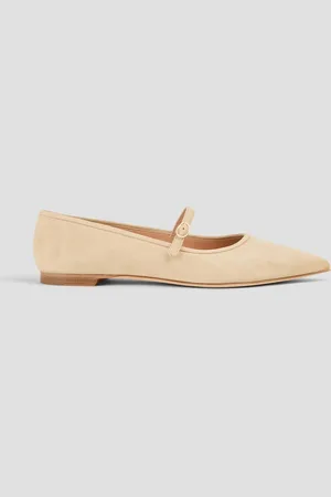 Rupert Sanderson Ina suede point-toe flats - White - EU 39