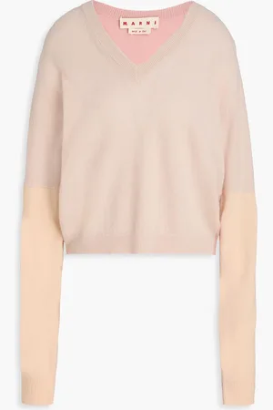Marni Color-block wool and cashmere-blend sweater - Pink - IT 40