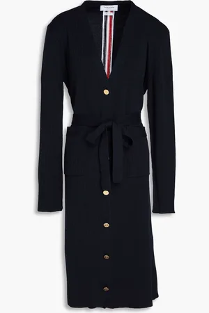 Thom Browne Ribbed wool cardigan - Blue - IT 46