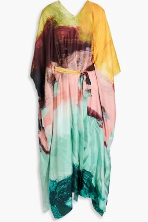 Oscar de la Renta Printed silk satin-twill kaftan - - S