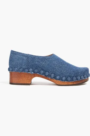 Chloé Studded denim mules - Blue - EU 36