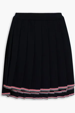 Thom Browne Pleated wool-blend mini skirt - Blue - IT 38