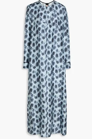 Marni Printed silk-twill maxi dress - Blue - IT 44