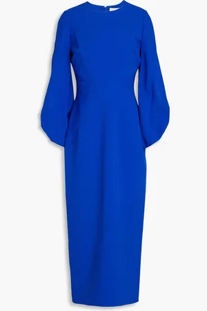 Roksanda Ruched crepe midi dress - Blue - UK 6