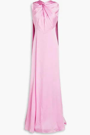 Roksanda Draped twisted silk-satin crepe gown - Pink - UK 14