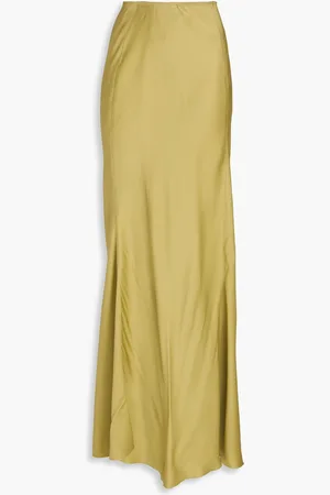 Victoria Beckham Satin-crepe maxi skirt - Green - UK 14