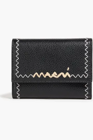 Marni Embroidered pebbled-leather wallet - - OneSize