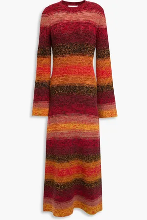 Chloé Striped wool midi dress - - L