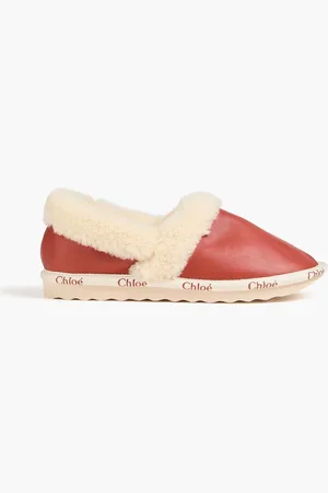 Chloé Woody shearling slippers - Red - EU 36