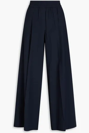 Brunello Cucinelli Cotton-poplin wide-leg pants - Blue - IT 42